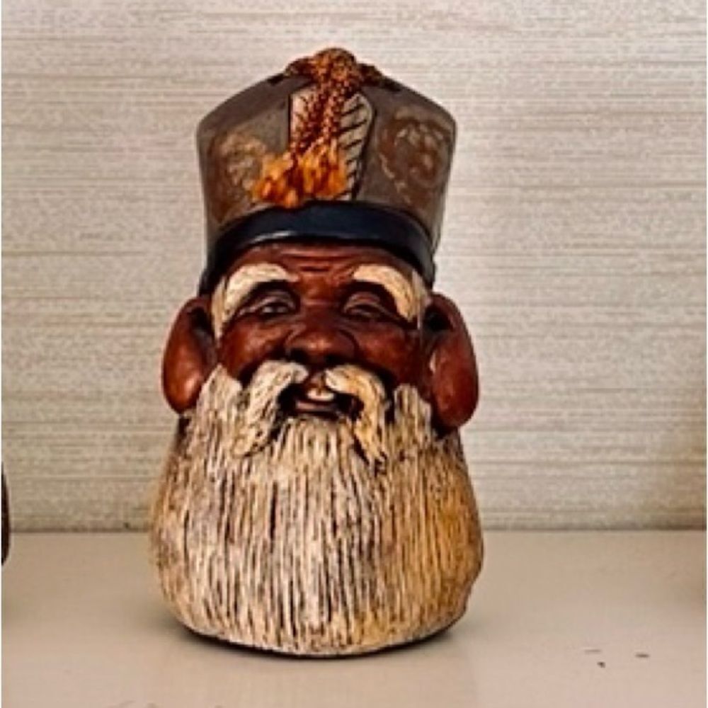 Vintage 1960s Japanese Ceramic Clay Bell Seven Gods of Fortune - Jurojin. RARE